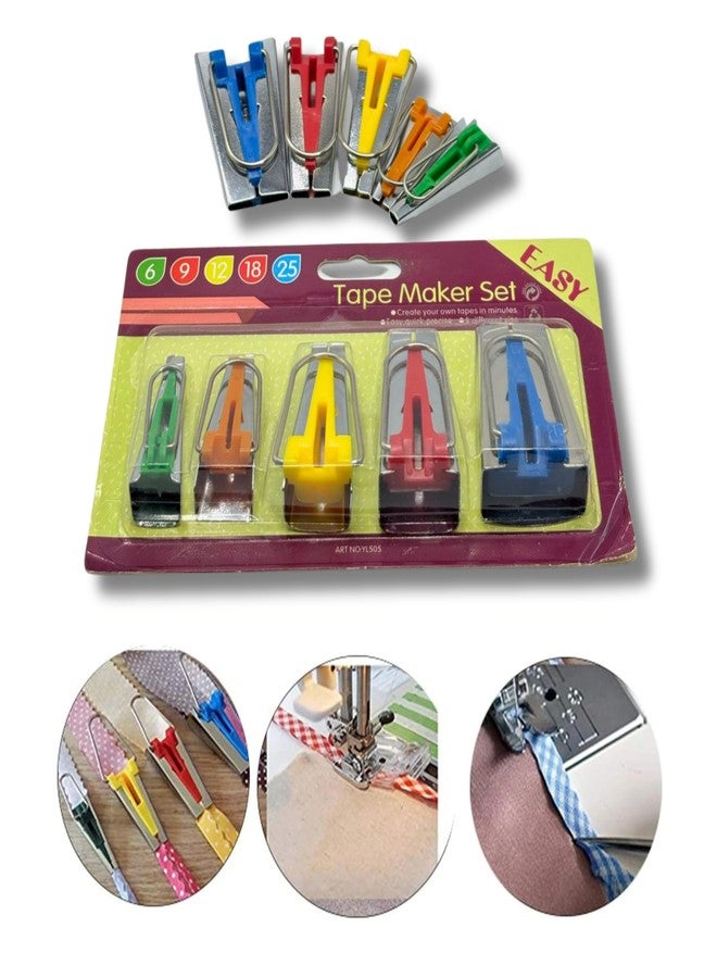 Zenith Sewing Accessories bias Binding Tape Maker - 5 Size: 6mm, 9mm, 12mm, 18mm, 25mm (Multicolor) - Image 2